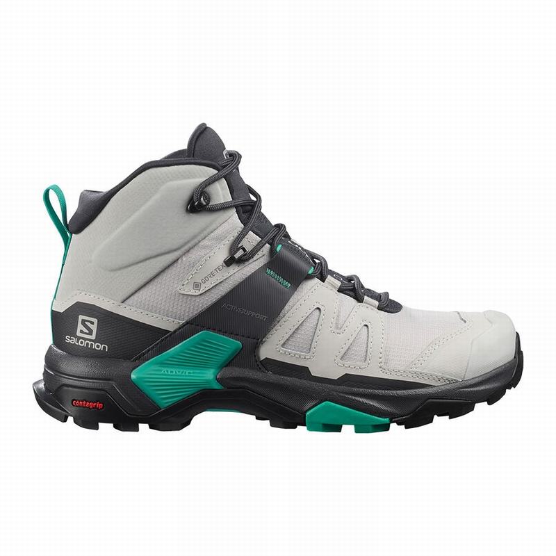 Botas De Montaña Salomon Mujer Gris / Verde Menta - Salomon Argentina X ULTRA 4 MID GORE-TEX ,218790